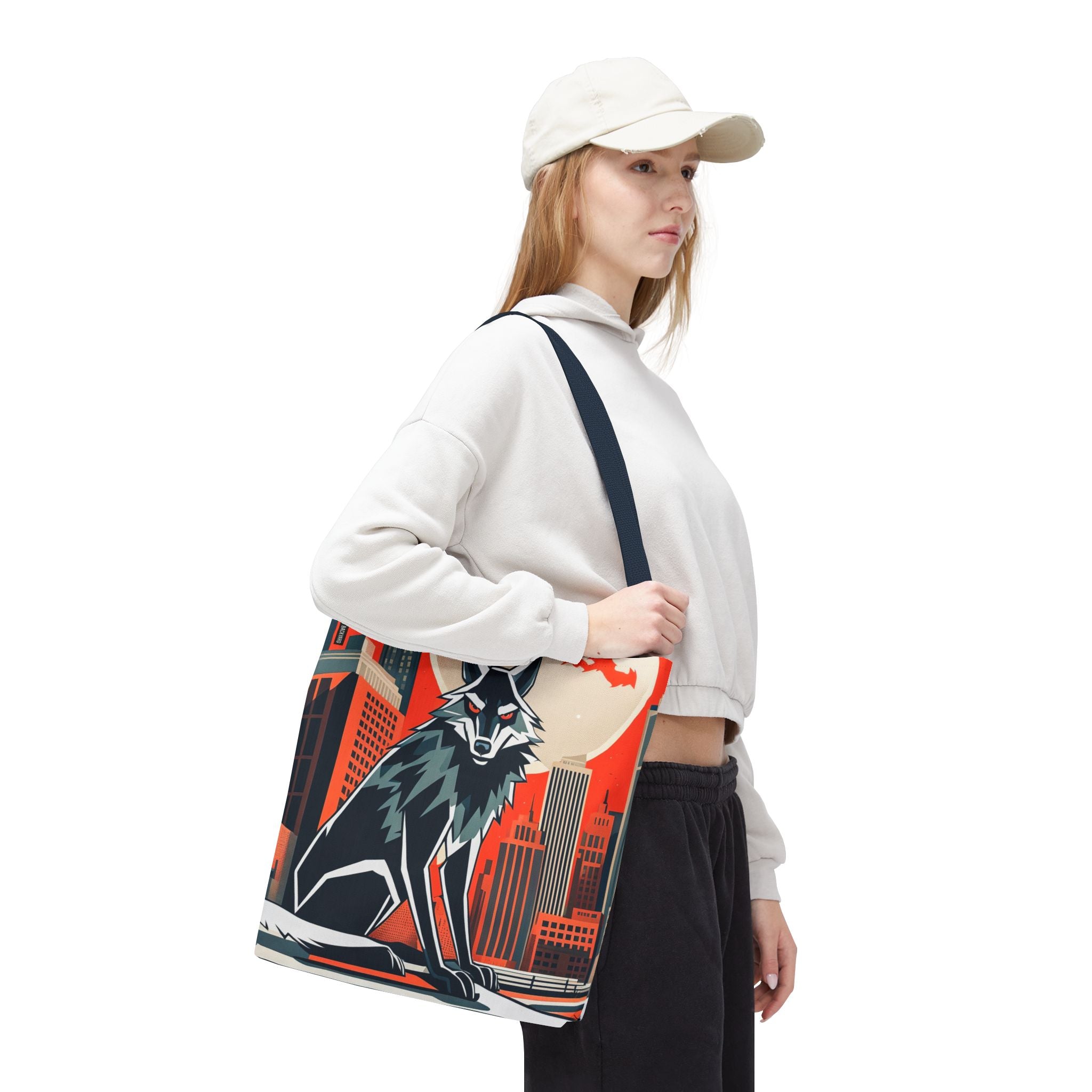 City Wolf Tote Bag, Tote with Cotton Handles For Everyday Use, 3 Sizes