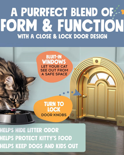Meow Manor® Cat Door Interior Door - No-Flap, Interior Cat Door for Cats Up to 20 lbs, Easy DIY Setup, Secured Installation in Minutes, No Training Needed…