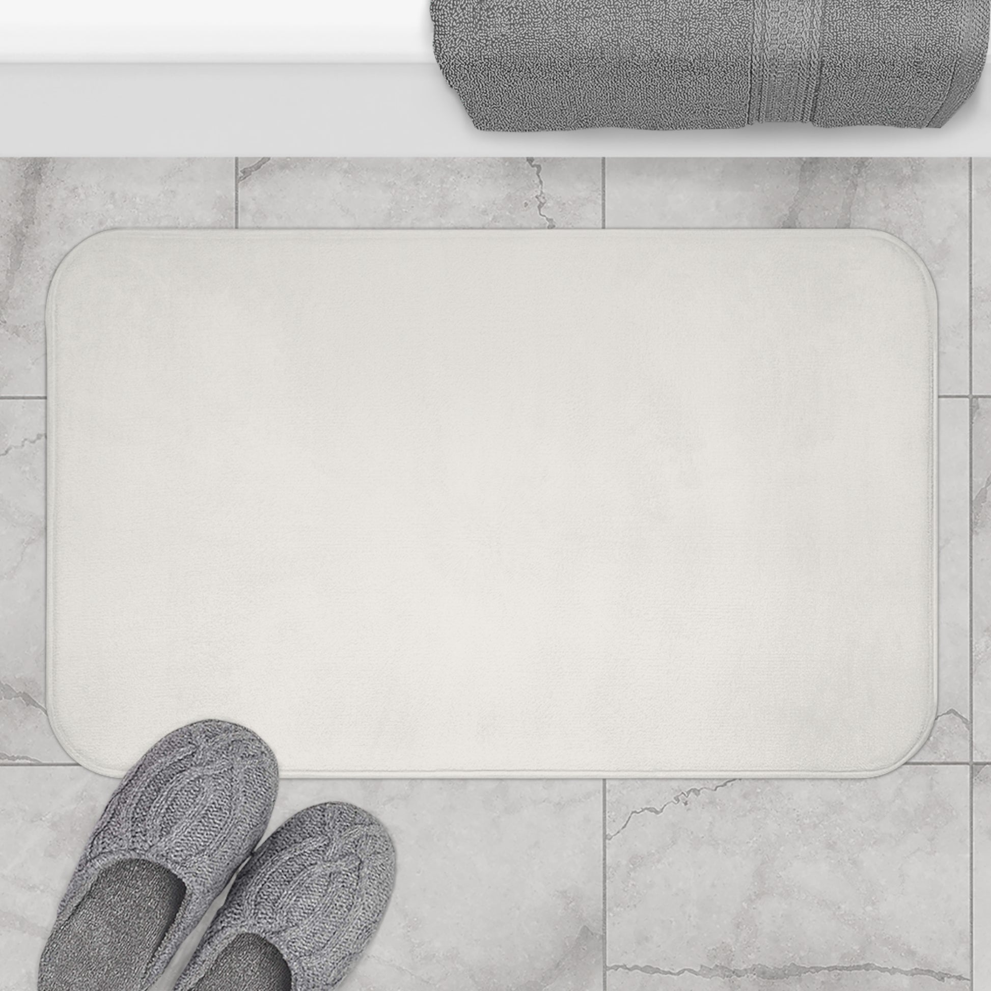 Cream Memory Foam Bath Mat — Soft Absorbent Bathroom Rug, 2 sizes
