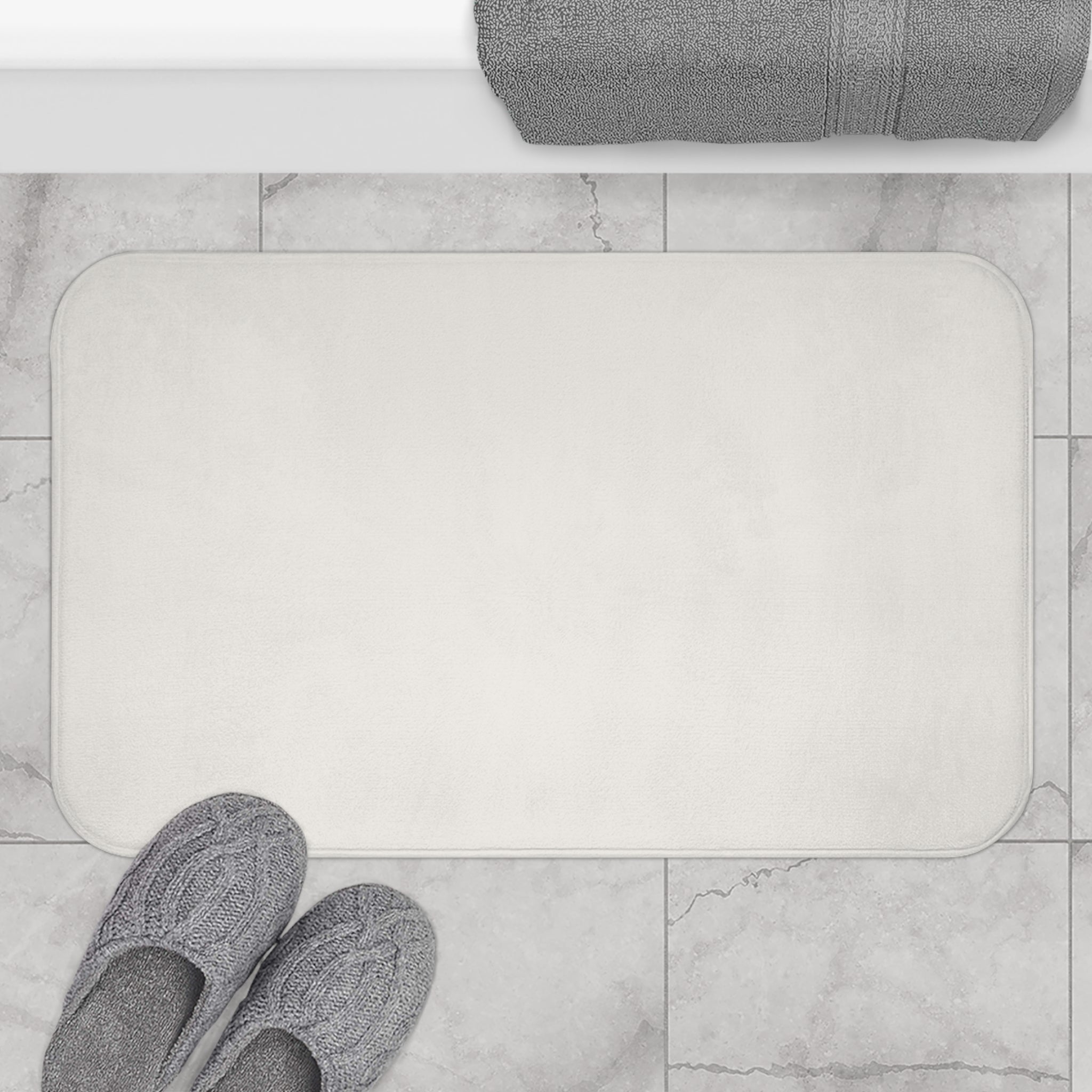 Cream Memory Foam Bath Mat — Soft Absorbent Bathroom Rug, 2 sizes