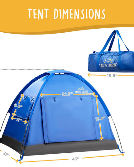 Canine Canyon Luna Portable Dog Tent, Indoor/Outdoor Dog House for Camping, Waterproof Cat and Dog Tents with Zippered Door and Mesh Windows for Airflow and Ventilation for Beach, Backyard