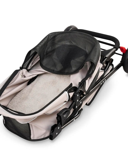 Carlson Pet Products Stroller, Includes 360 Degree Front Wheel Swivel, Rear Wheel Breaks, Reflective Trim, Mesh Panels, Umbrella and Mesh Canopy, Khaki