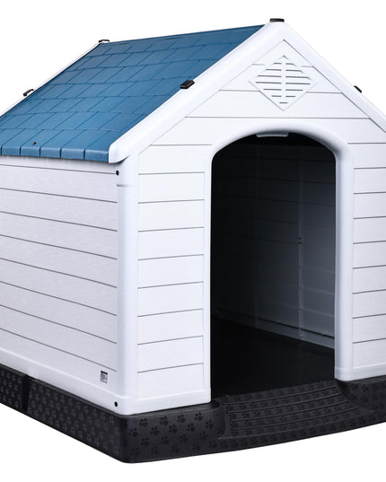 Elevon Plastic Dog House, Insulated Doghouse Puppy Shelter, Water Resistant Easy Assembly Sturdy Dog Kennel with Elevated Floor and Air Vents, Ventilate for Small to Large Sized Dogs (41-Inch)