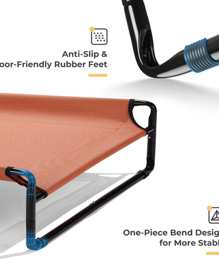 Veehoo Elevated Outdoor Dog Cot - Raised Small Dog Bed with Cooling Mesh, Anti-Slip Feet, Medium Size, CWC2201CP