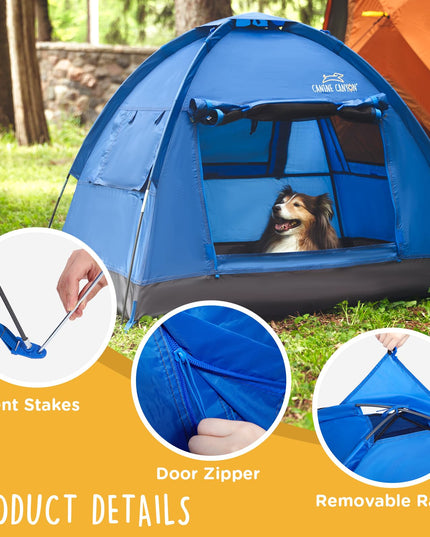 Canine Canyon Luna Portable Dog Tent, Indoor/Outdoor Dog House for Camping, Waterproof Cat and Dog Tents with Zippered Door and Mesh Windows for Airflow and Ventilation for Beach, Backyard