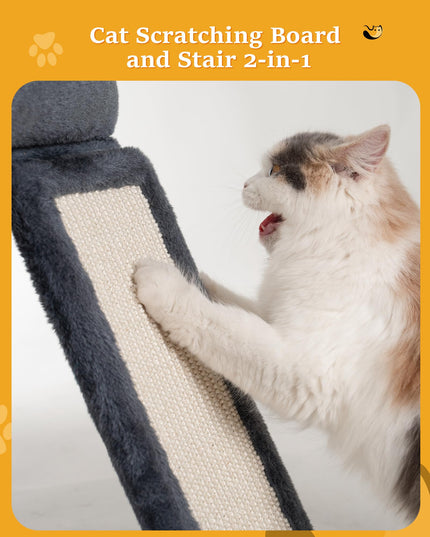 Aechonow Cat Tree Tower with Big Perch for Large Adult Cat, 20 * 16.5In Top Bed for Cats, Condo House for Indoor Small Medium Kittens, Sisal Scratching Post, Dark Gray