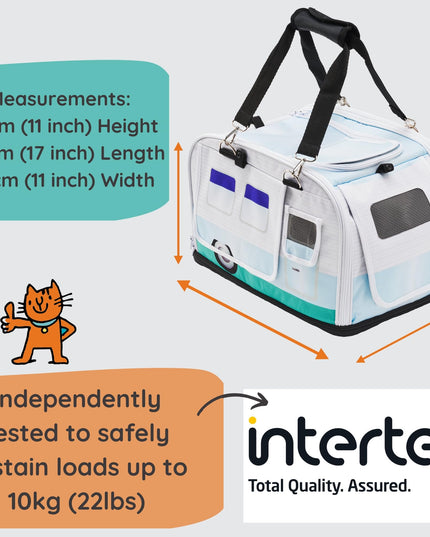 Kittyrama 2-in-1 Premium Cat Carrier & Hideaway. Calming Carrier for Anxious Cats. Recommended by Veterinarians. Airline Approved, Soft-Sided, Expandable & Collapsible,17" x 11" x 11", Easy to Clean