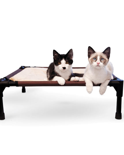 K&H Pet Products Comfy Pet Cot Elevated Pet Bed Chocolate/Tan Small 22 X 17 X 7 Inches