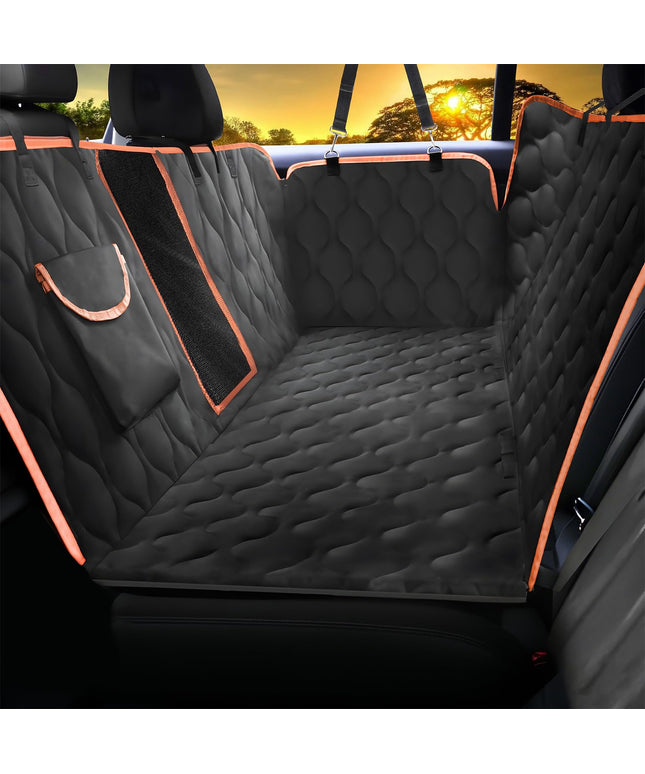 Scratchproof Dog Car Seat Cover For Back Seat, Waterproof Back Seat Pet Cover For Dogs With Mesh Window,Storage Pocket,Side Flap,Collapsible Nonslip Dog Seat Cover Universal Size Fit for Car/Truck/SUV