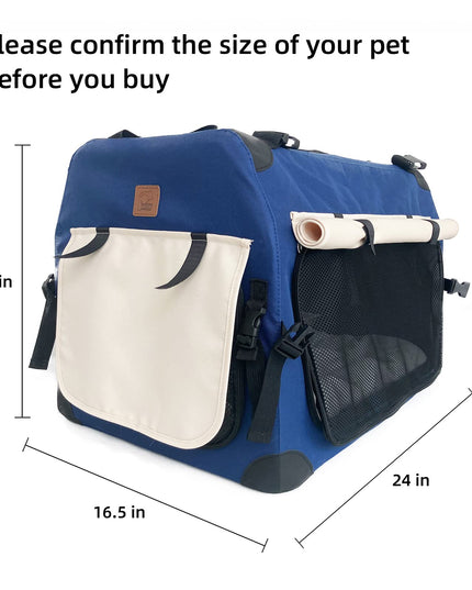 Purrpy Large Cat Carrier 24x16.5x16.5in Soft-Sided Portable Folding Small Medium Dog Pet Carrier, with Comfortable Mat, Indoor & Outdoor Travel Collapsible Cat & Dog Crate