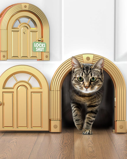 Meow Manor® Cat Door Interior Door - No-Flap, Interior Cat Door for Cats Up to 20 lbs, Easy DIY Setup, Secured Installation in Minutes, No Training Needed…