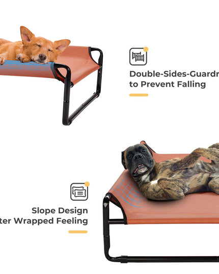 Veehoo Elevated Outdoor Dog Cot - Raised Small Dog Bed with Cooling Mesh, Anti-Slip Feet, Medium Size, CWC2201CP