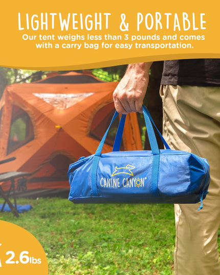 Canine Canyon Luna Portable Dog Tent, Indoor/Outdoor Dog House for Camping, Waterproof Cat and Dog Tents with Zippered Door and Mesh Windows for Airflow and Ventilation for Beach, Backyard