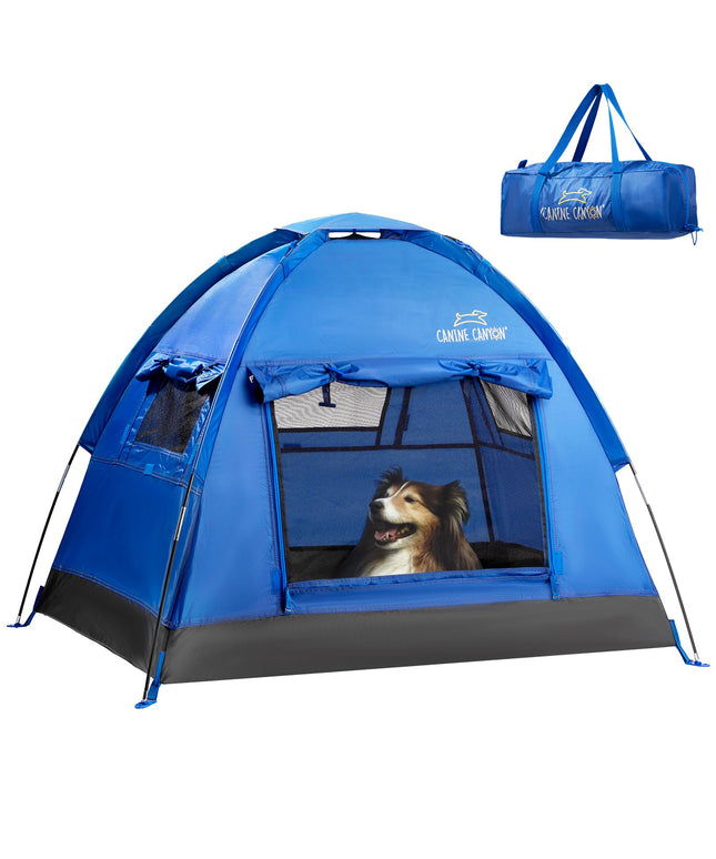 Canine Canyon Luna Portable Dog Tent, Indoor/Outdoor Dog House for Camping, Waterproof Cat and Dog Tents with Zippered Door and Mesh Windows for Airflow and Ventilation for Beach, Backyard