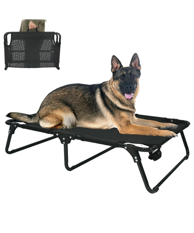 M JJYPET Elevated Cooling Dog Cot Pet Bed with Breathable Mesh Folding No Assembly Indoor/Outdoor Pet Hammock Bed Raised Dog Cots Beds Multiple Sizes for Small Meduim Large Dogs