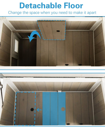 Gowoodhut Feral Cat Shelter Outdoor Weatherproof Houses for Cats Two Story Wooden Cat House Outside Feral Cat House with Balcony Waterproof, Escape Doors