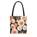 Art Deco Flowers Tote Bag with Cotton Handles For Everyday Use, 3 Sizes