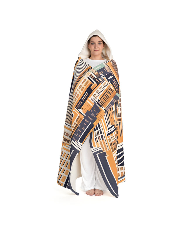 City Bird on Roof,  Cozy Hooded Sherpa Fleece Blanket