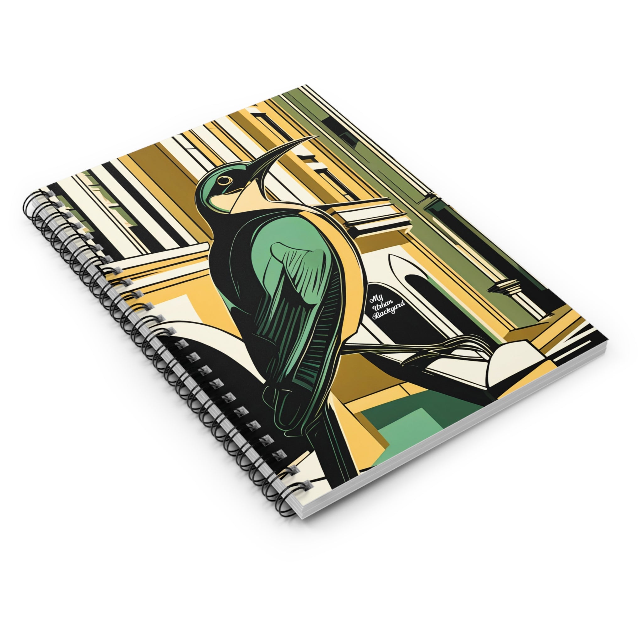 Bird in the City, Spiral Notebook Writing Journal - 118 Ruled Pages