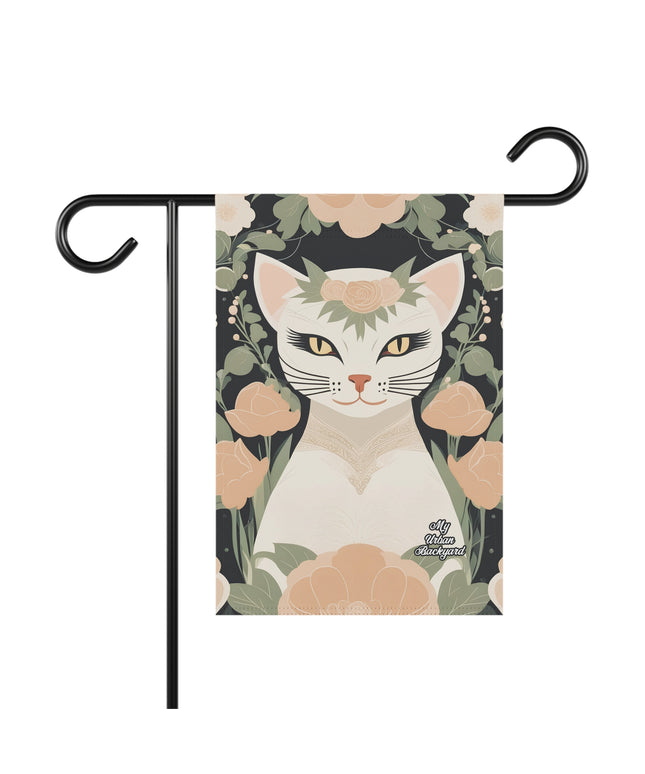 Genevieve Meowcroft, Cat Garden Flag for Yard, Patio, Porch, or Work, 12"x18" - Flag only