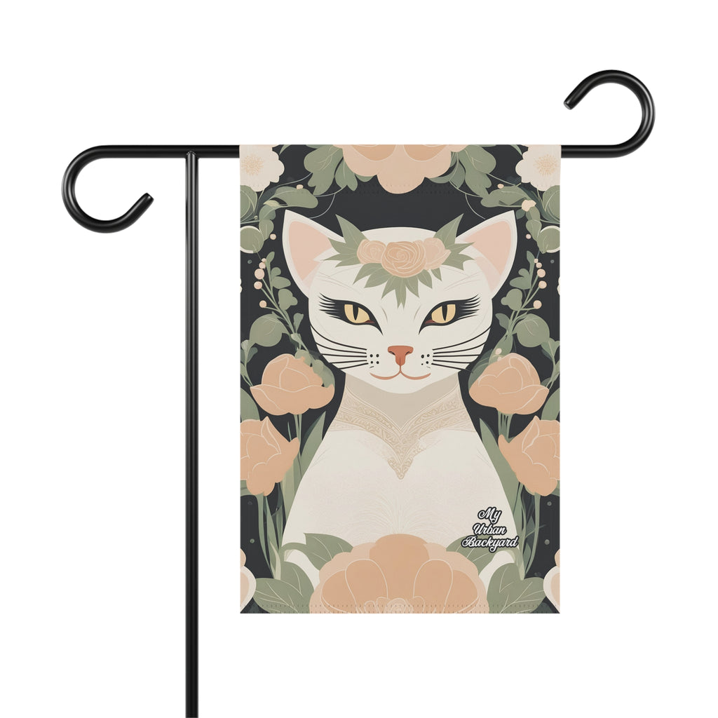 Genevieve Meowcroft, Cat Garden Flag for Yard, Patio, Porch, or Work, 12"x18" - Flag only