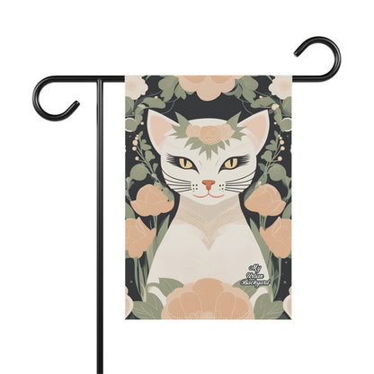 Elegant Cat, Garden Flag for Yard, Patio, Porch, or Work, 12"x18" - Flag only