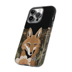 Art Deco Coyote with Flower, Cell Phone Case - Apple, Samsung, Google Pixel