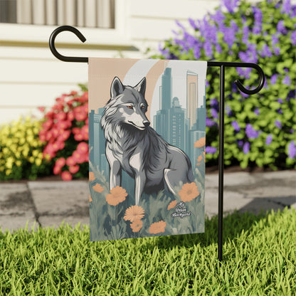 Urban Wolf, Garden Flag for Yard, Patio, Porch, or Work, 12"x18" - Flag only