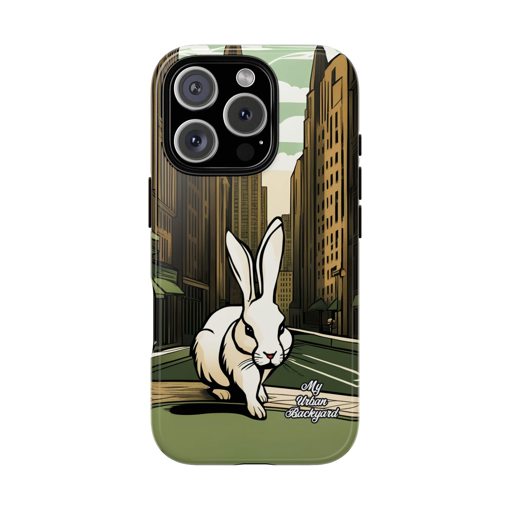 White Rabbit on a City Street, Cell Phone Case - Apple, Samsung, Google Pixel