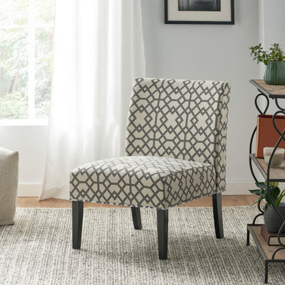 Modern Elegance, A Stylish Accent Chair for Any Room, Grey+Ivory