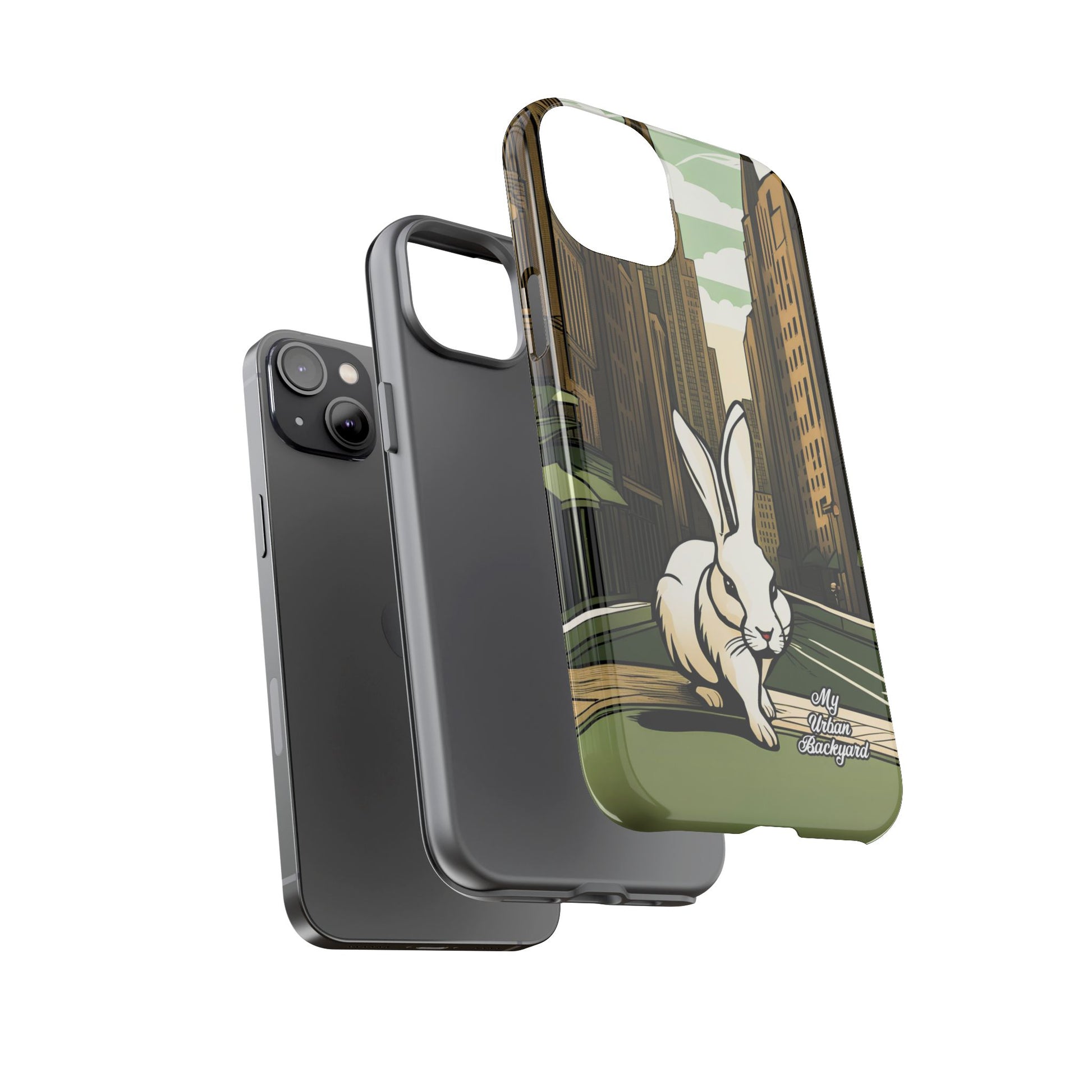 White Rabbit on a City Street, Cell Phone Case - Apple, Samsung, Google Pixel
