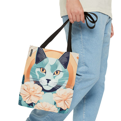 Leo Bluemane, Floral Cat Tote Bag