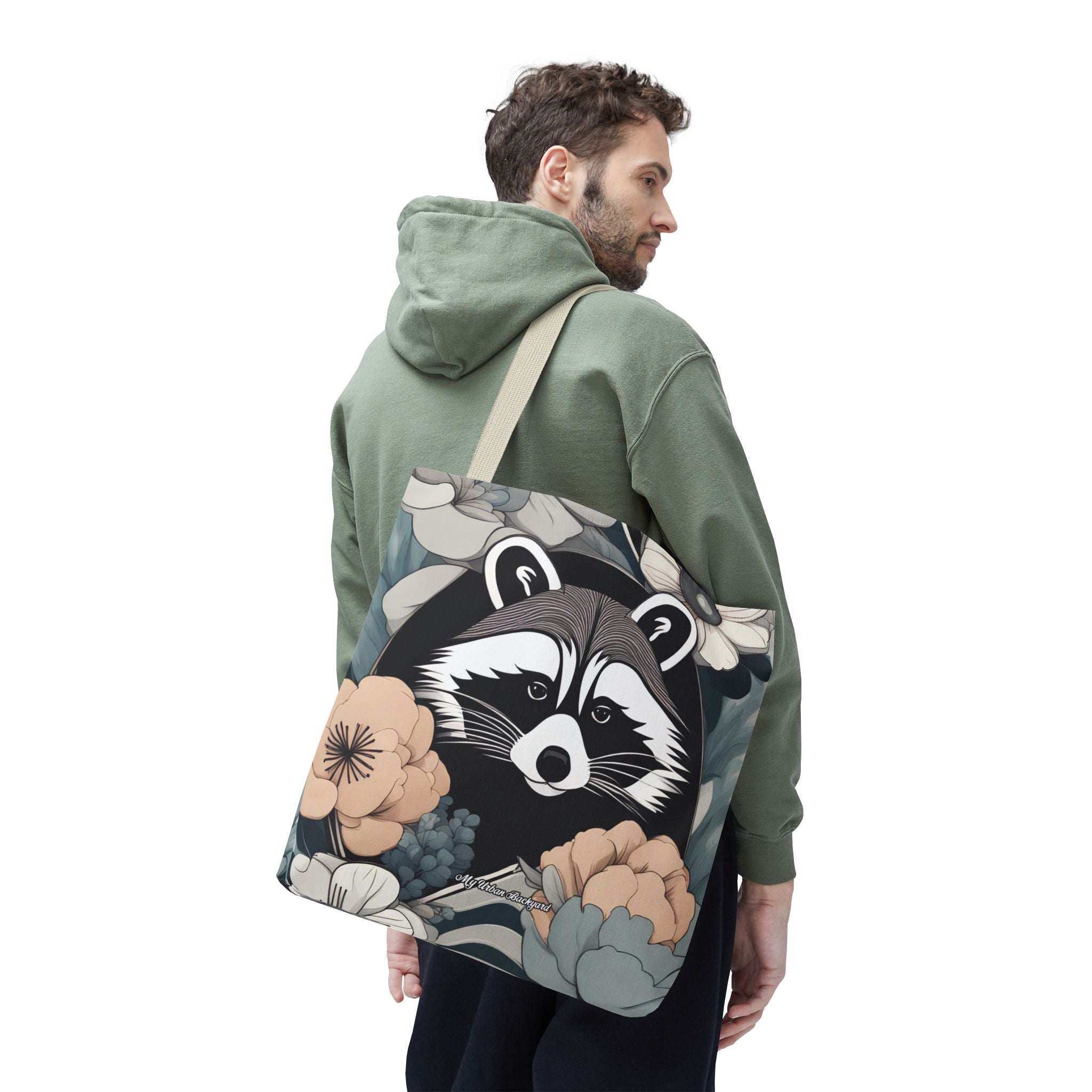 Rocco Pawsley, Raccoon Tote Bag with Cotton Handles For Everyday Use, 3 Sizes