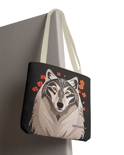 Art Deco Wolf Tote Bag with Cotton Handles For Everyday Use, 3 Sizes