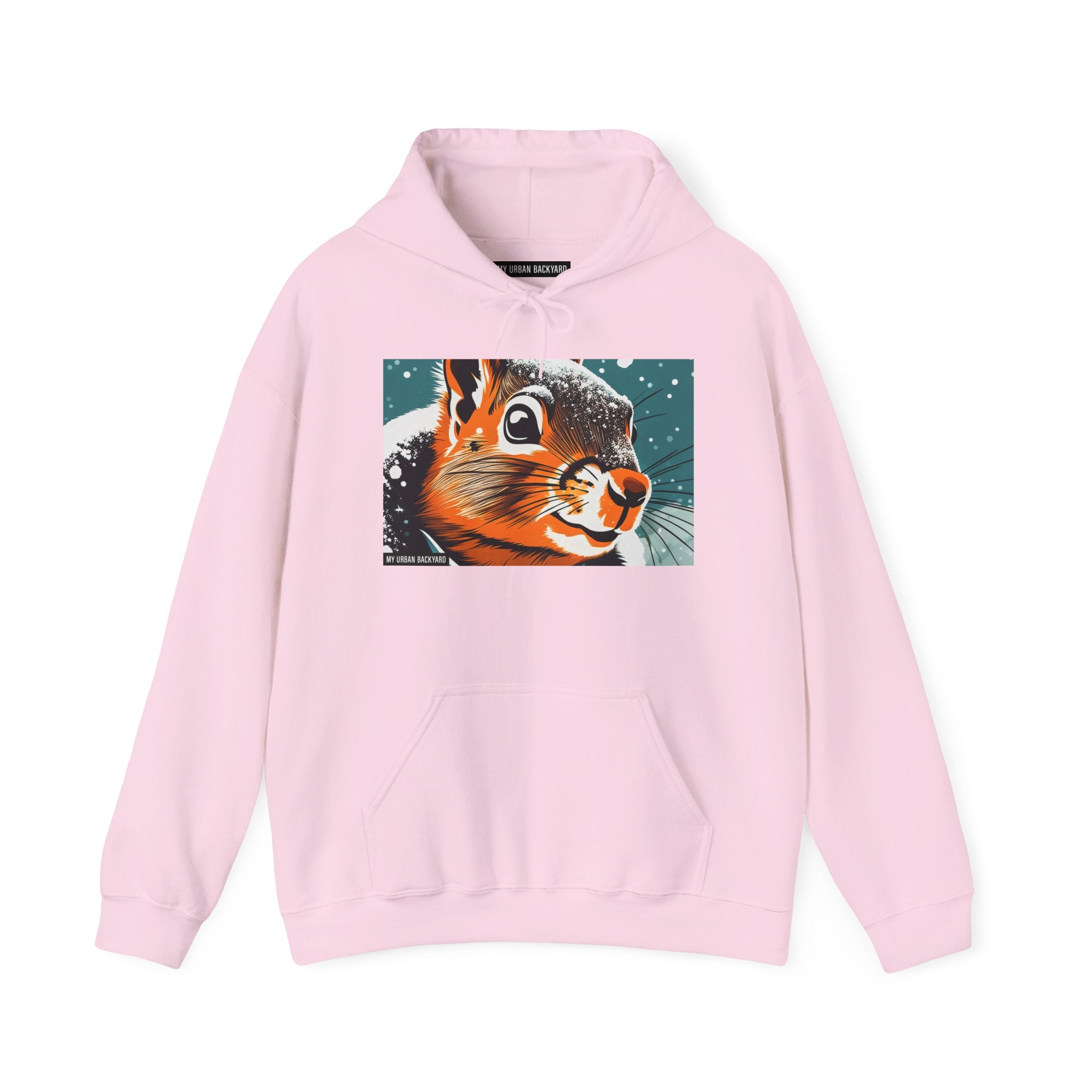 Winter Squirrel Sweatshirt - Unisex Heavy Blend Hooded, Cute Animal Apparel, Winter Fashion, Gift for Nature Lovers, Snowy Days, Cozy Wear