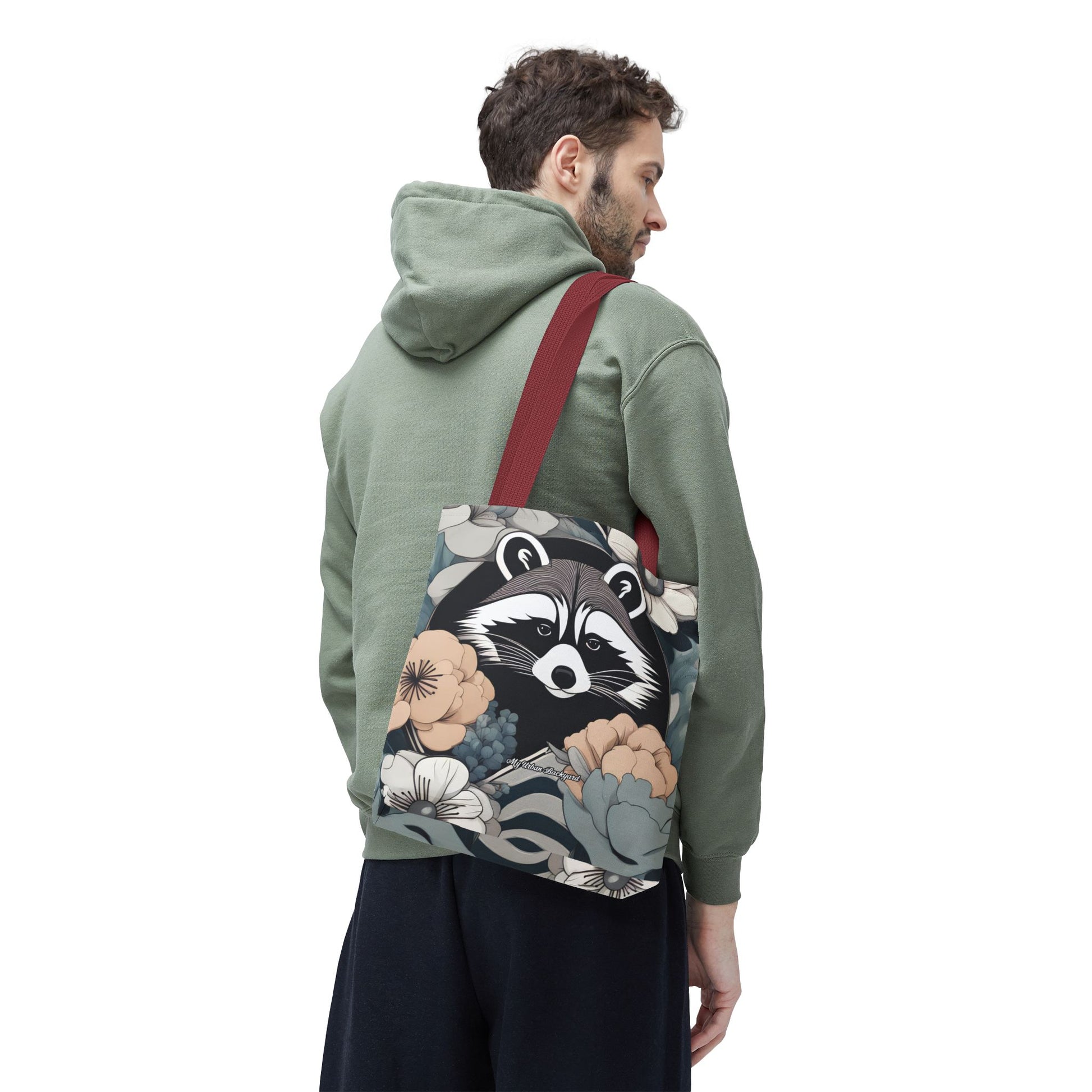 Rocco Pawsley, Raccoon Tote Bag with Cotton Handles For Everyday Use, 3 Sizes