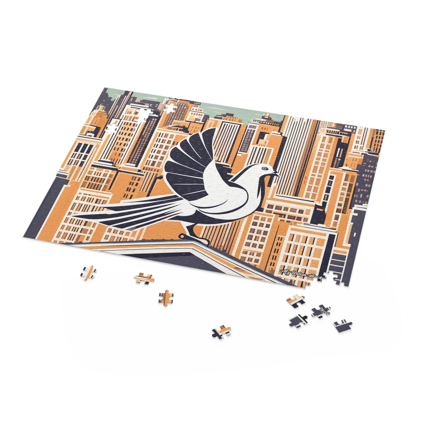 City Bird on Roof, Jigsaw Puzzle, (120, 252, or 500-Piece)