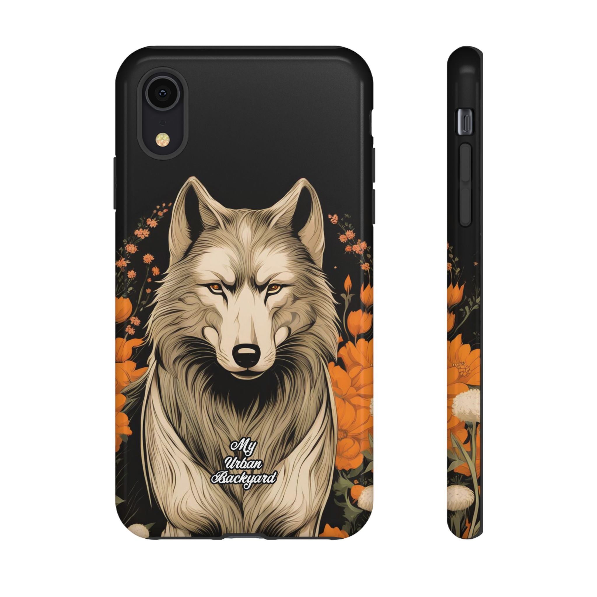 Wolf with Flowers, Animal Cell Phone Case - Apple, Samsung, Google Pixel