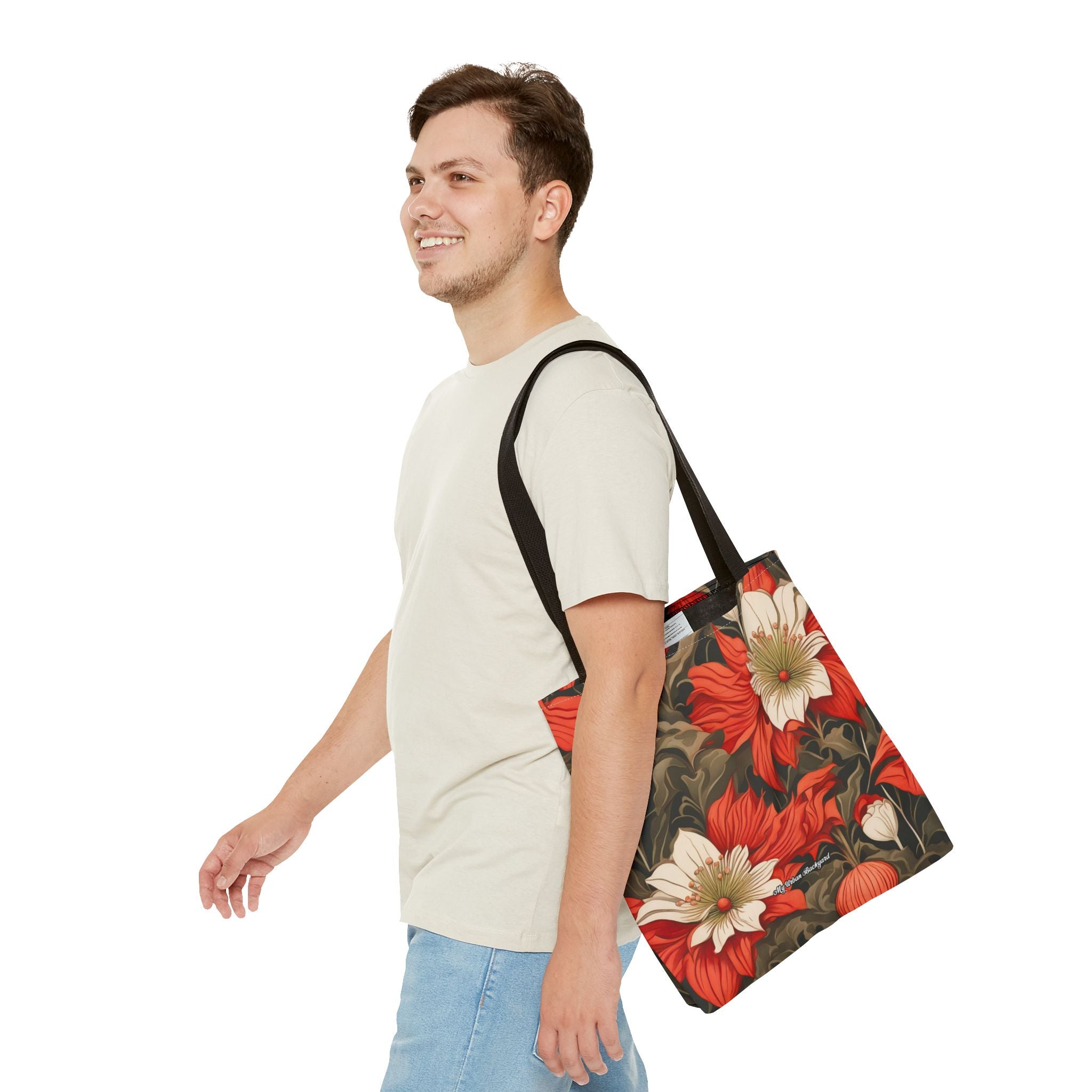 Holiday Flowers, Tote Bag with Cotton Handles