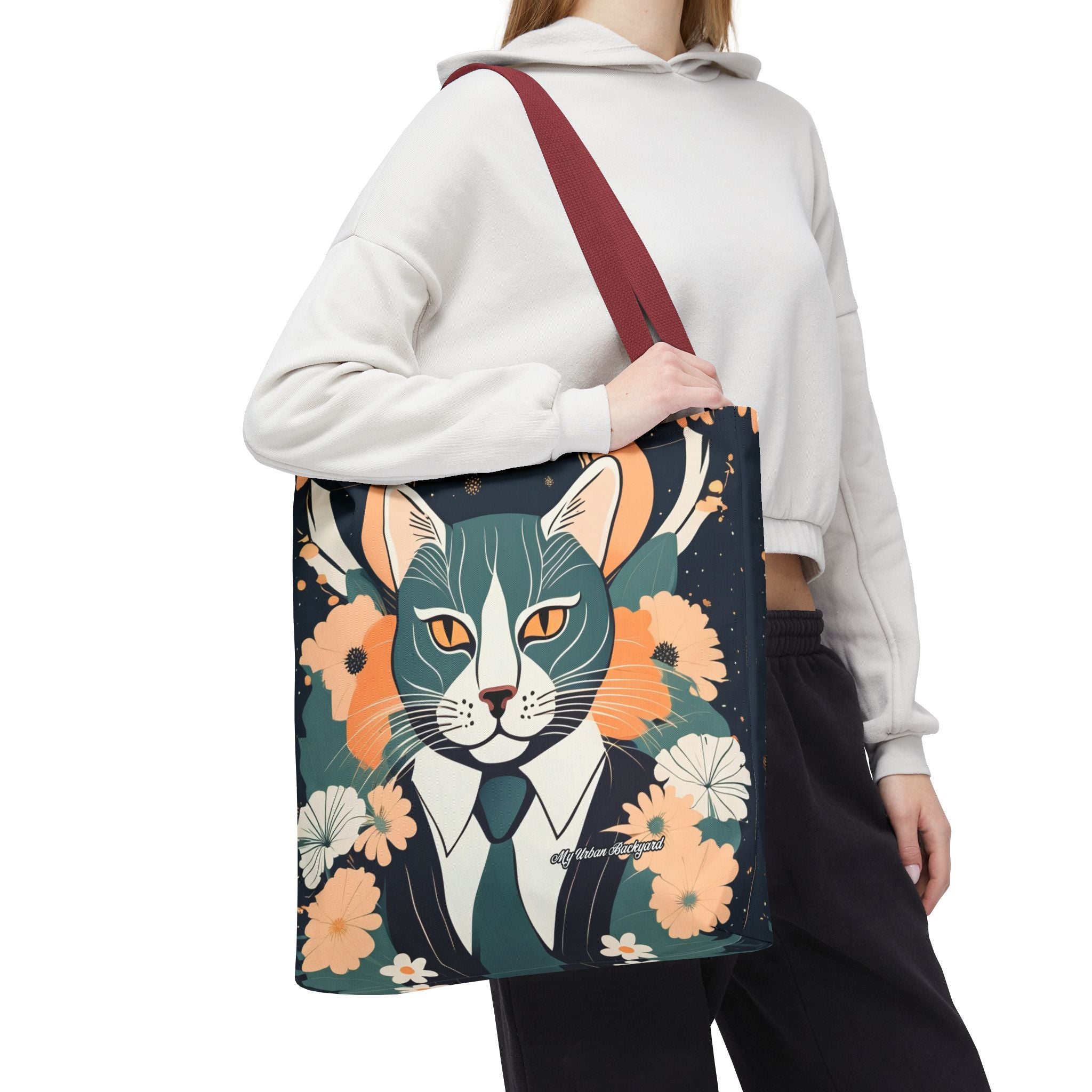 Simon Whiskerford, Cat Tote Bag with Cotton Handles For Everyday Use, 3 Sizes
