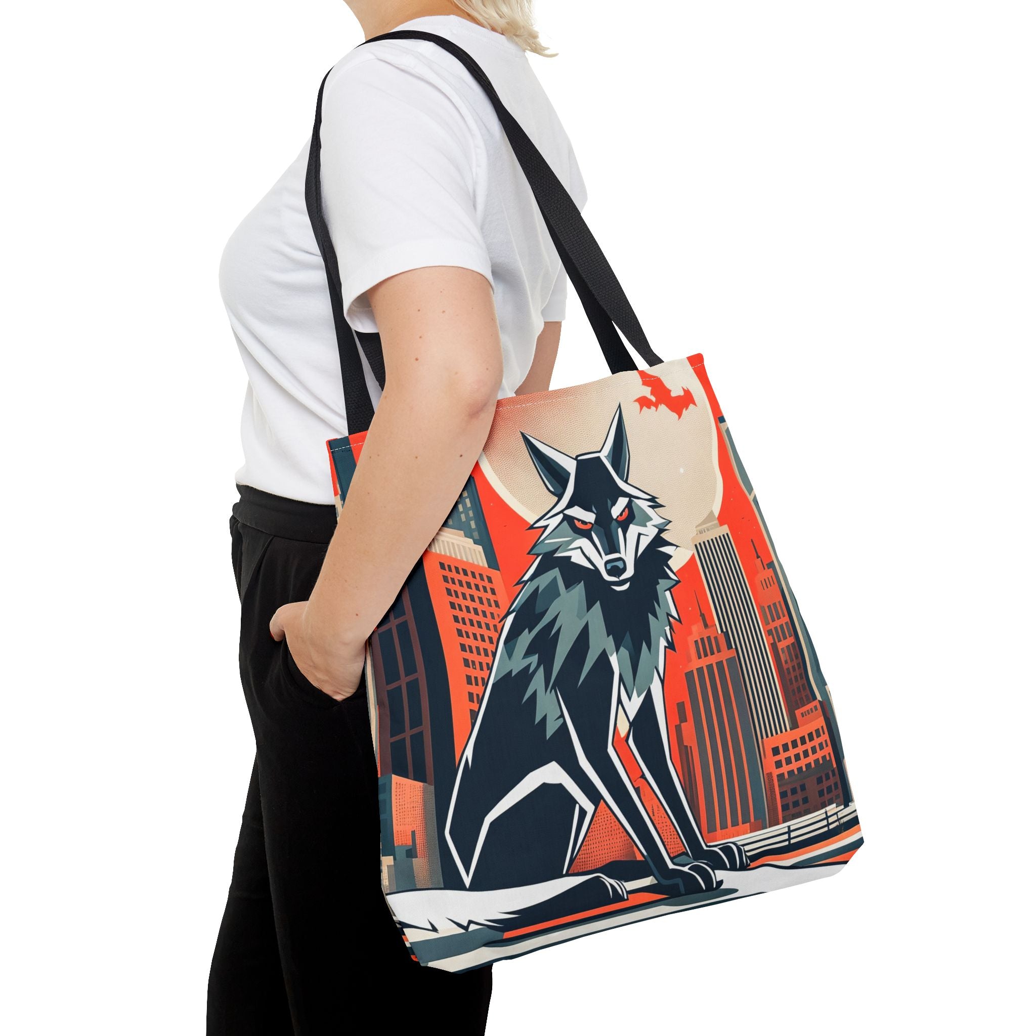 City Wolf Tote Bag, Tote with Cotton Handles For Everyday Use, 3 Sizes
