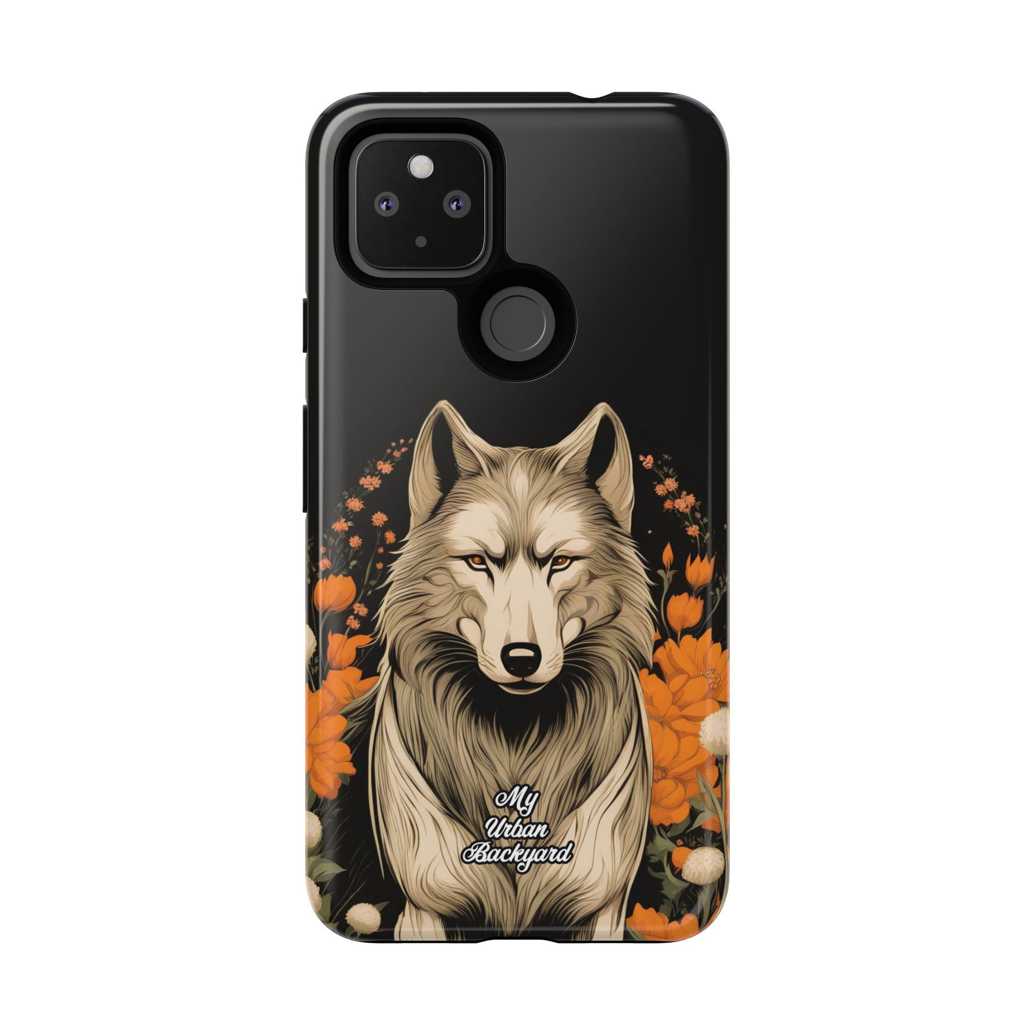 Wolf with Flowers, Animal Cell Phone Case - Apple, Samsung, Google Pixel