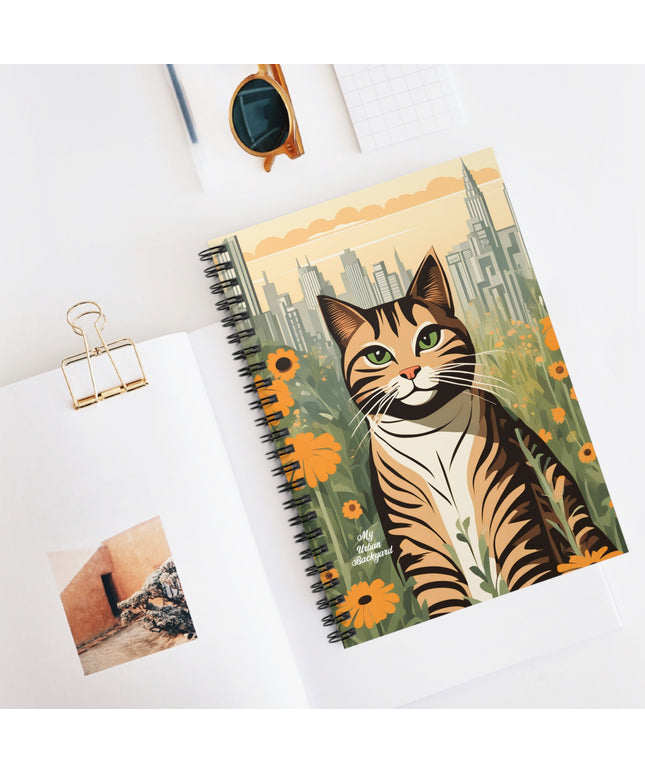 Finn Purrington, Cat Spiral Notebook Writing Journal - 118 Ruled Pages