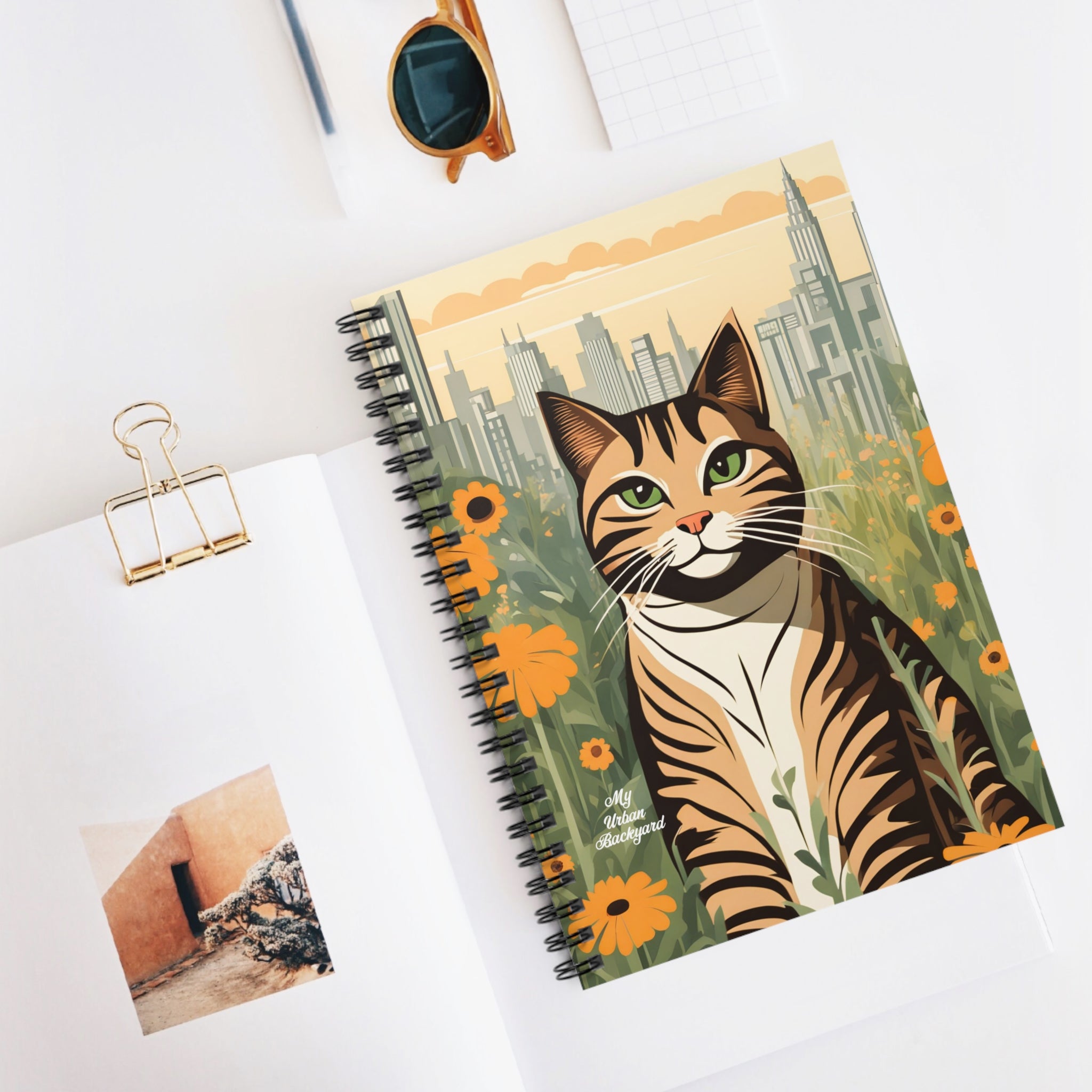 Finn Purrington, Cat Spiral Notebook Writing Journal - 118 Ruled Pages