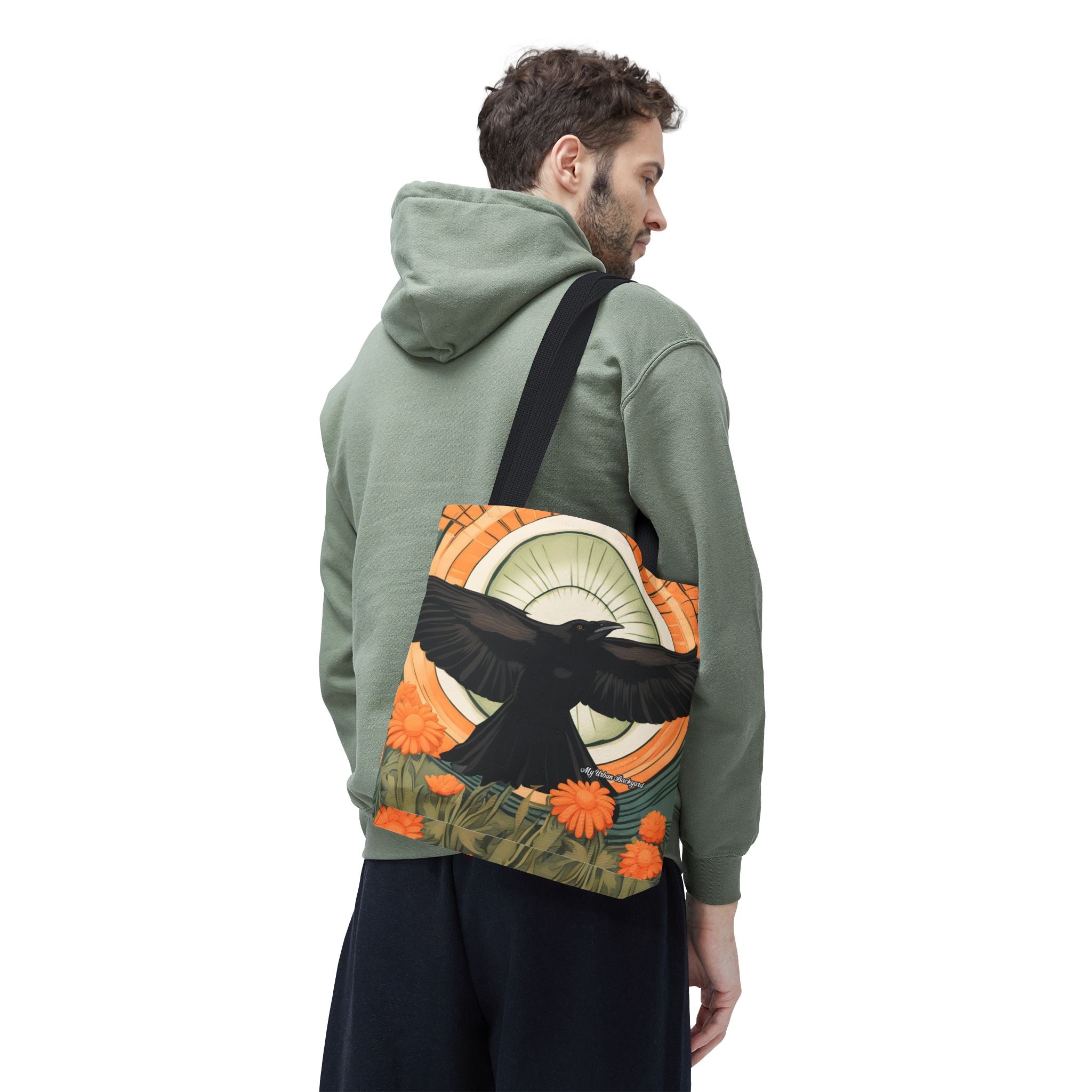 Flying Crow Tote Bag with Cotton Handles For Everyday Use, 3 Sizes