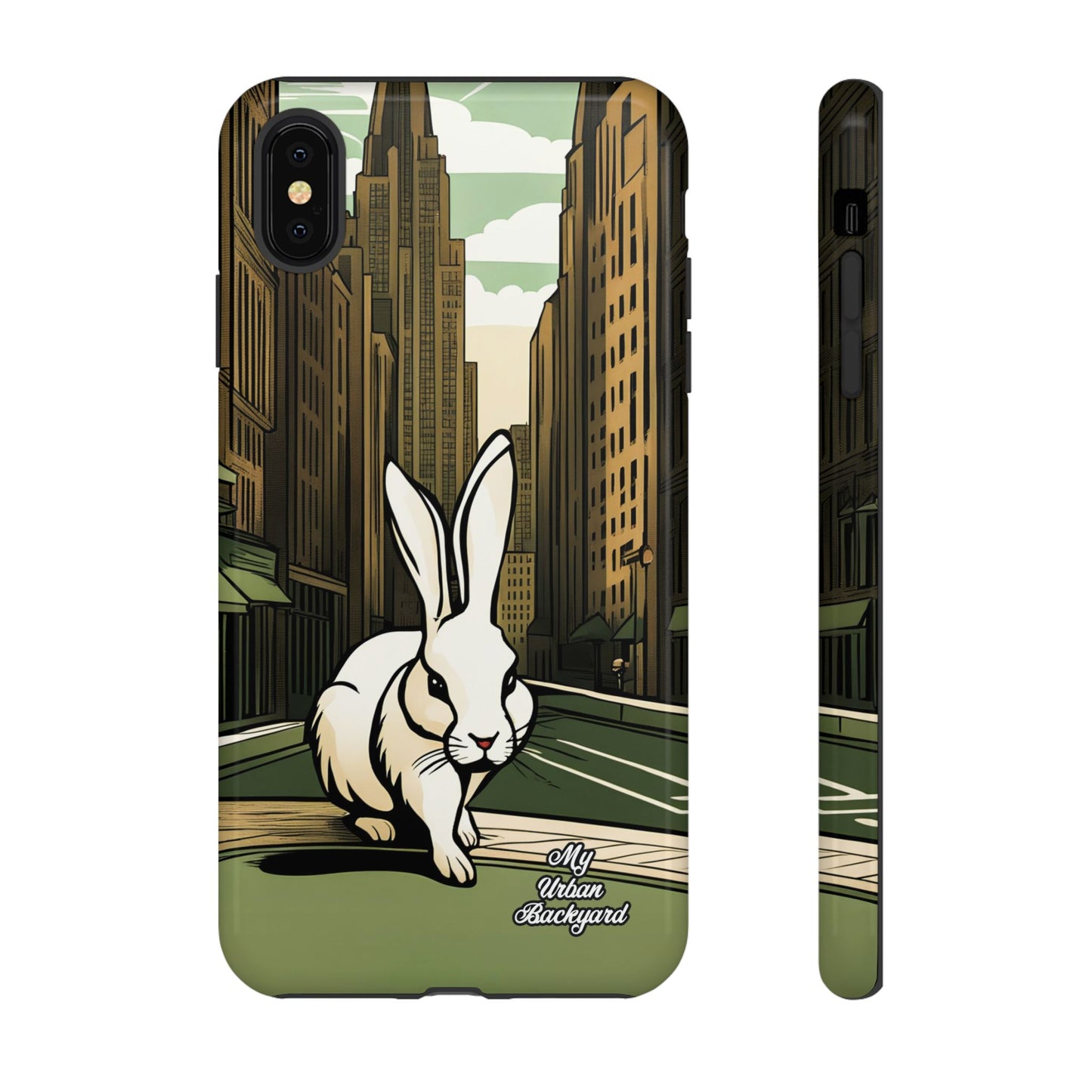 White Rabbit on a City Street, Cell Phone Case - Apple, Samsung, or Google Pixel