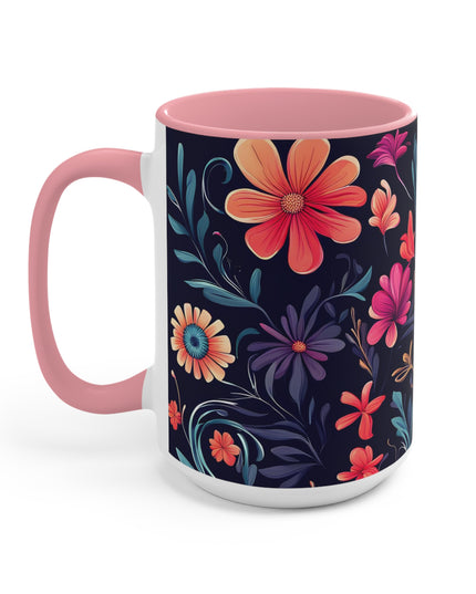 Night Blooming Wildflowers, Ceramic Mug - Perfect for Coffee, Tea, and More!