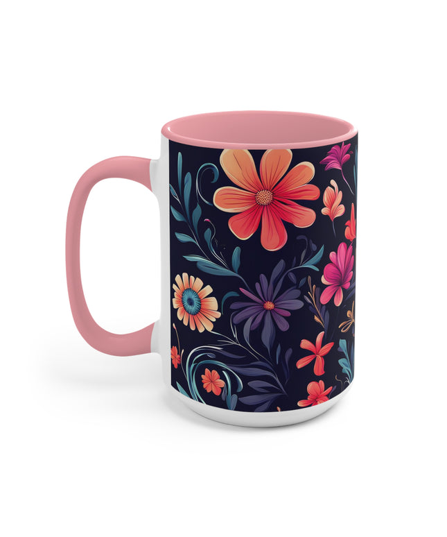 Night Blooming Wildflowers, Ceramic Mug - Perfect for Coffee, Tea, and More!
