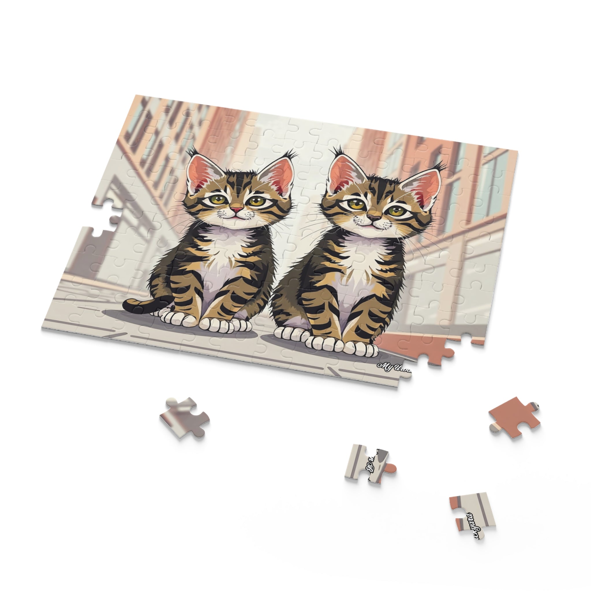 Cute Tabby Kittens Jigsaw Puzzle - Fun Family Activity, Perfect Gift for Cat Lovers, (120, 252, or 500-Piece)