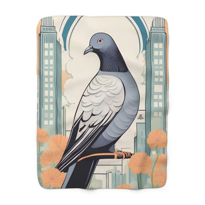 City Pigeon, Sherpa Fleece Blanket for Cozy Warmth, 50"x60"